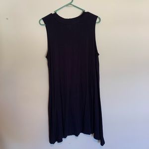 Faded Glory Navy Blue Sleeveless High Neck T-Shirt Dress (Like New) Size: XL